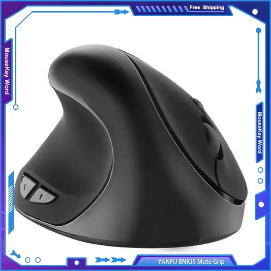 YANFU BNKJ5 Mute Grip Left Hand Wireless 2.4G Mouse Ergonomic Applicable Snail Bionic Relief Joints Office Dry Battery Version