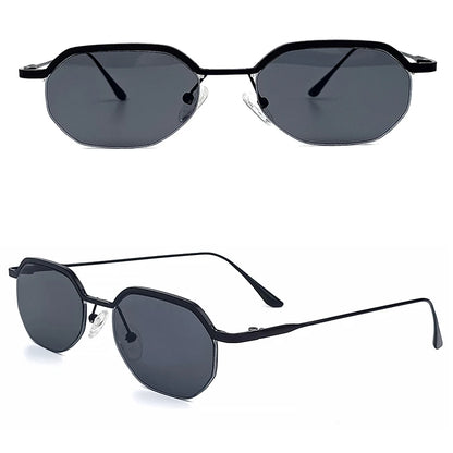 Caterside New Retro Small Frame Sunglasses Men's Polygonal Lenses Sun Glasses Women Business Travel Party Eyewear Summer Style