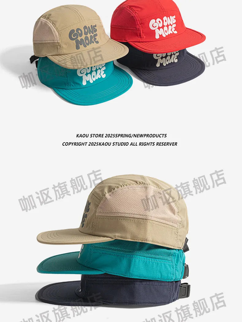 Summer New Thin Quick-drying 5-panel Baseball Caps for Men Outdoor Hiking Casual Versatile Fashion Flat-brimmed Women's Hats
