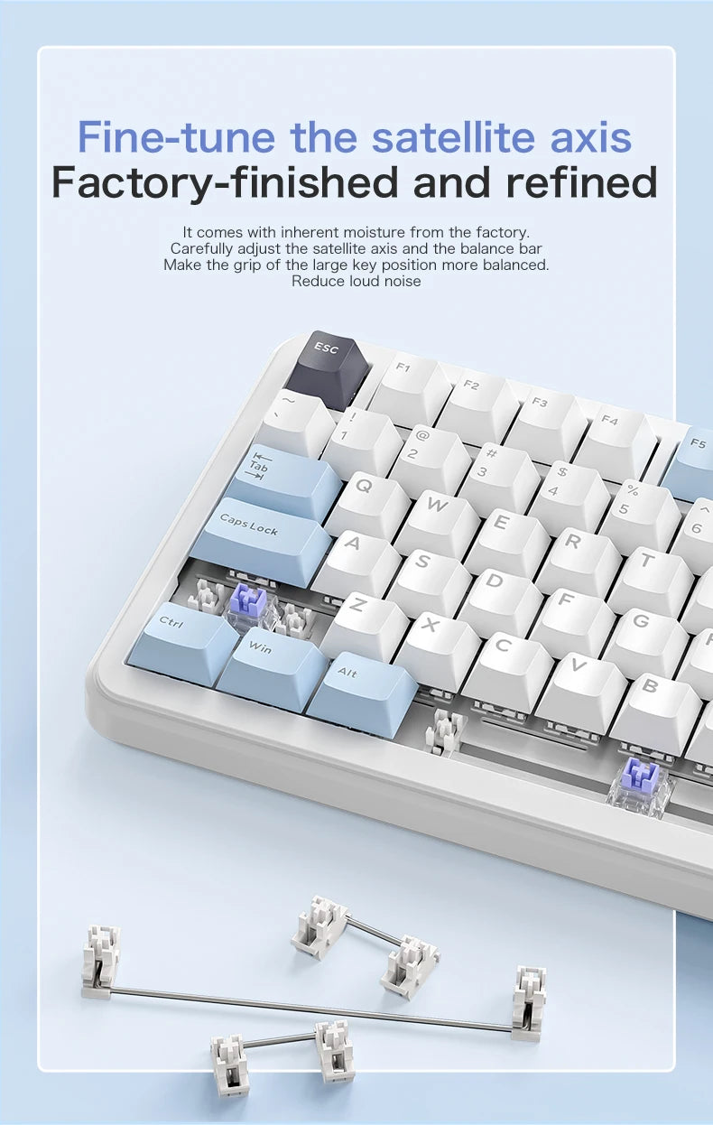 F75 Mechanische Tastatur FREEWOLF * AULA F75 Bluetooth-Tastatur mit drei Verbindungsmodi, speziell für Gaming und Büro entwickelt