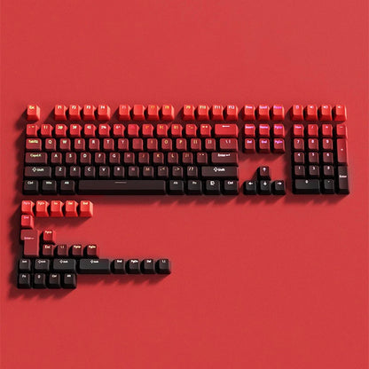 Teclas gamer RGB con retroiluminación degradada para teclado mecánico con interruptores MX, perfil OEM, PBT, blanco y azul, distribución ISO, teclas DIY