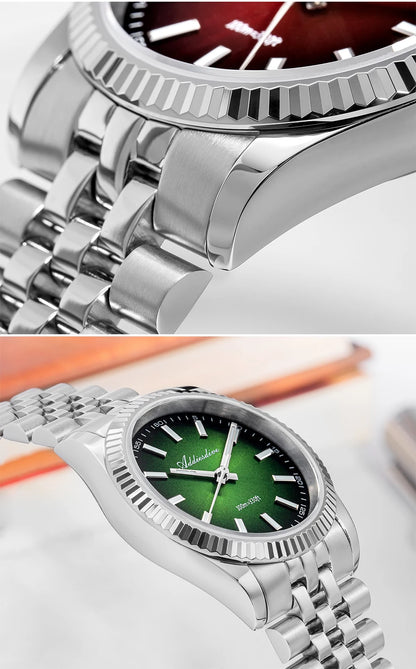 Reloj para hombre ADDIESDIVE AD2073, cristal de zafiro, 36mm, VH31, esfera sunburst, cuarzo, 10Bar, impermeable para buceo, luminoso