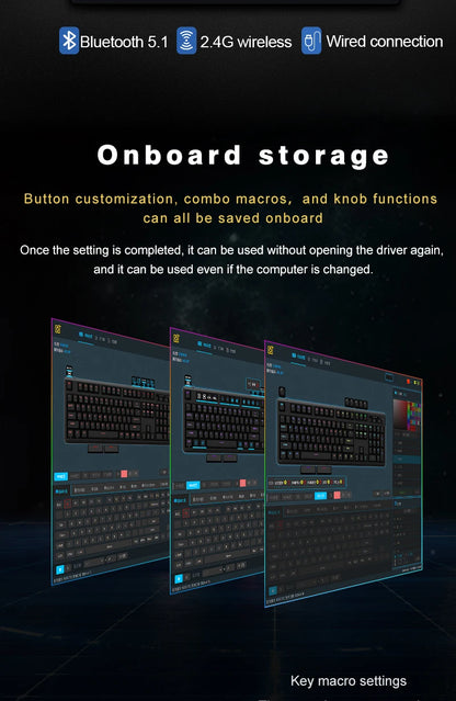 Teclado Mecânico Sem Fios SKYLOONG GK104 Pro 100% Personalizado com Switch Hot-Swap de Baixo Ruído para PC Gaming e Acessórios de Escritório