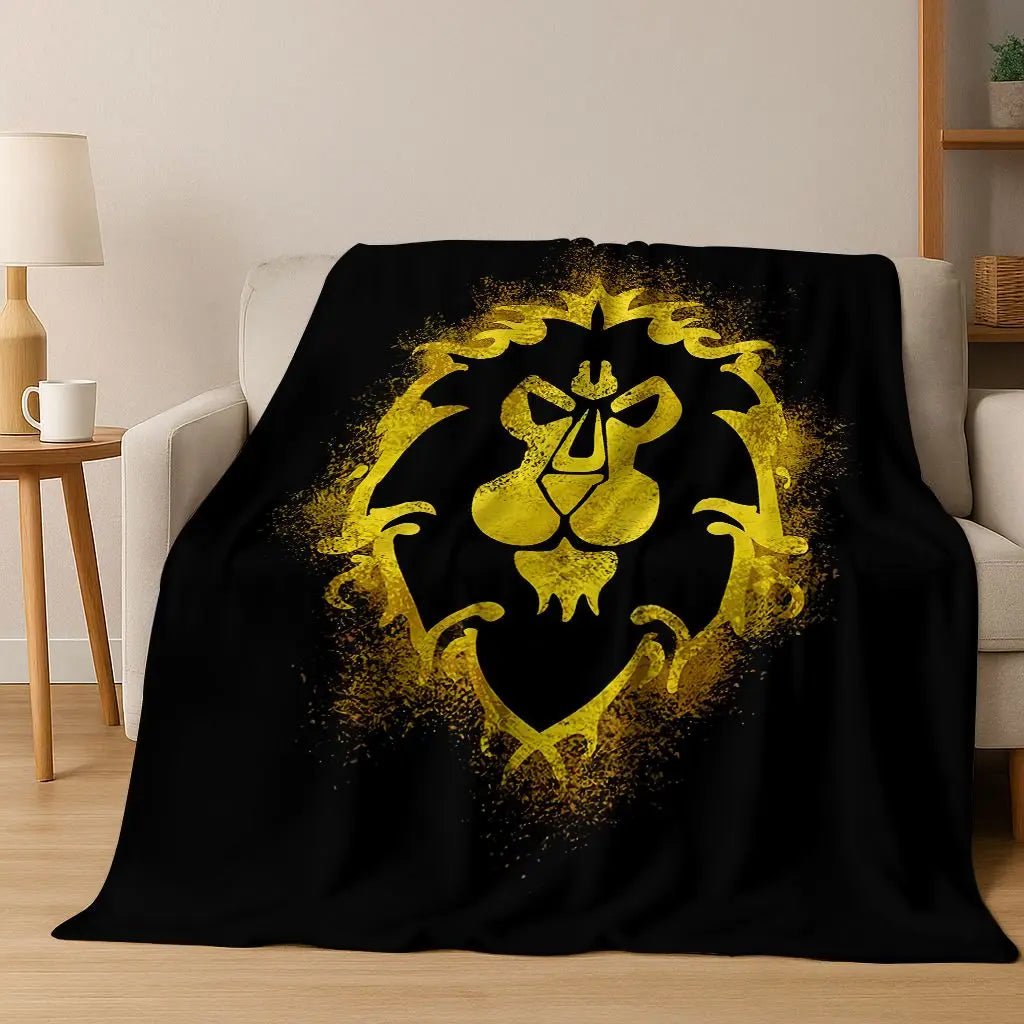 Coperta in flanella WOW World of Warcraft Arthas Demon Illidan Sylvanas, plaid morbido e confortevole per casa, camera da letto, letto, divano, copridivano, idea regalo