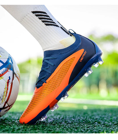 Nuove scarpe da calcio da uomo per esterno con tacchetti, traspiranti, antiscivolo, per adulti, scarpe sportive da calcio con tacchetti lunghi per allenamento, ragazzi e partite, confortevoli
