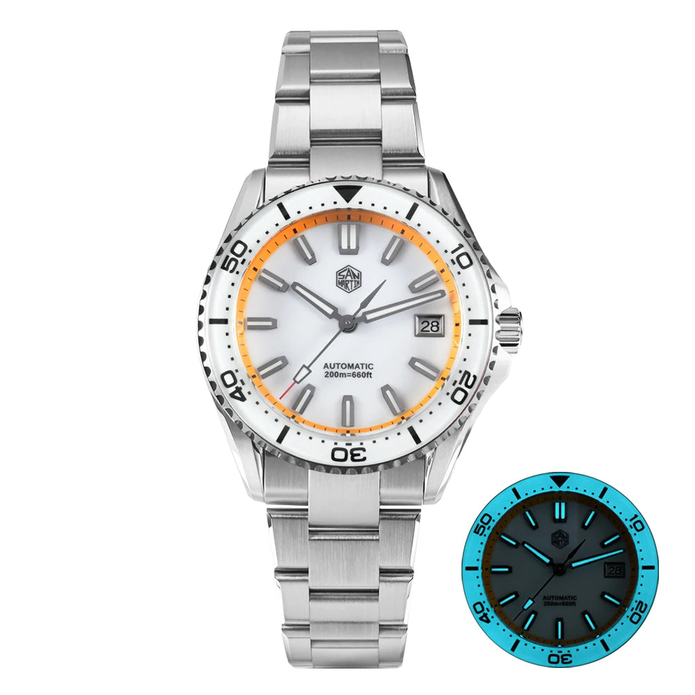 San Martin 2025 New Enamel Dial Full Luminous 39mm Dive Watch Luxury Men Watch NH35 Automatic Mechanical Waterproof 200m SN0129