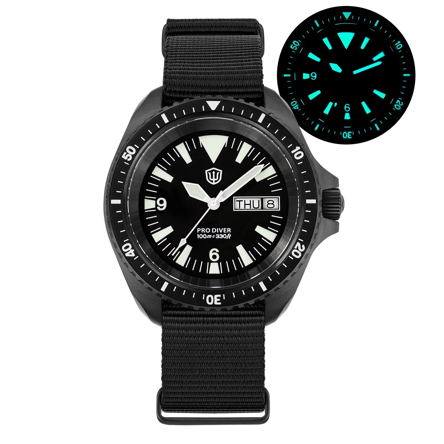 Watchdives WD1980 V3 Quartz Watch 100m Waterproof BGW9 Luminous Nylon Strap Watch Sapphire VH31 Movement Men Watch with Gift Box