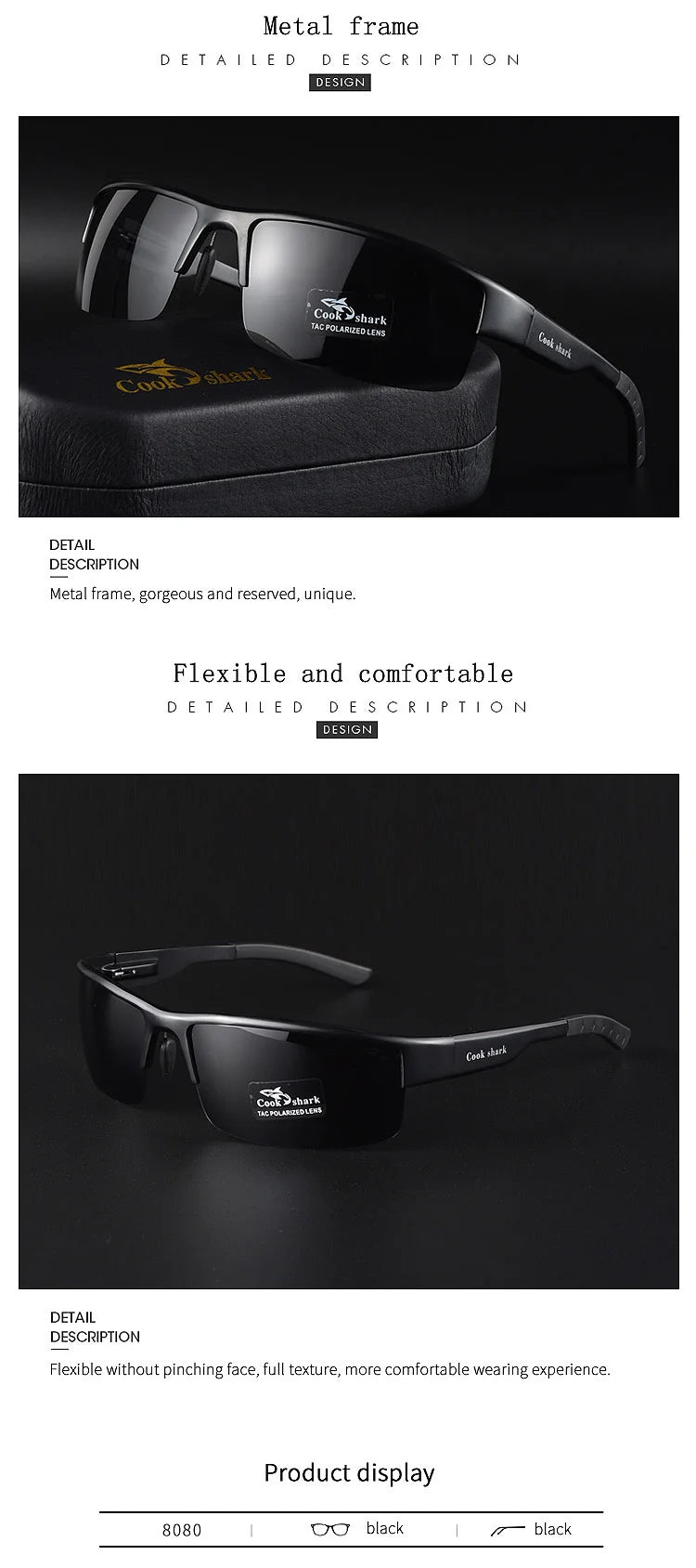 Cook sunglasses for men driving with UV-proof discoloration sunglasses polarized day and night glasses