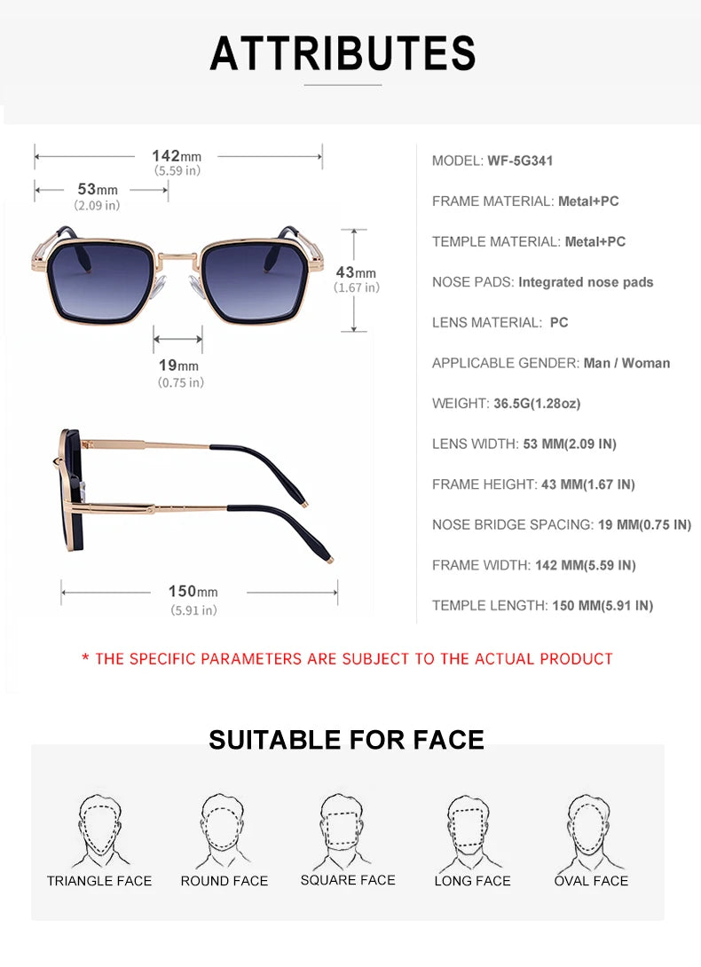Polarized Classic Square Sunglasses Men 2026 Luxury Brand Steampunk UV400 Driving Sun Glasses For Male Trendy Small Frame Shades