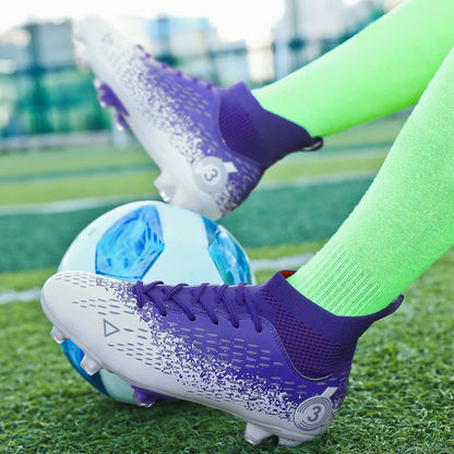 Talla 31-45 Zapatillas de fútbol para hombre, botas de fútbol para mujer, tacos de fútbol para niños, zapatillas de entrenamiento para adolescentes, calzado deportivo transpirable