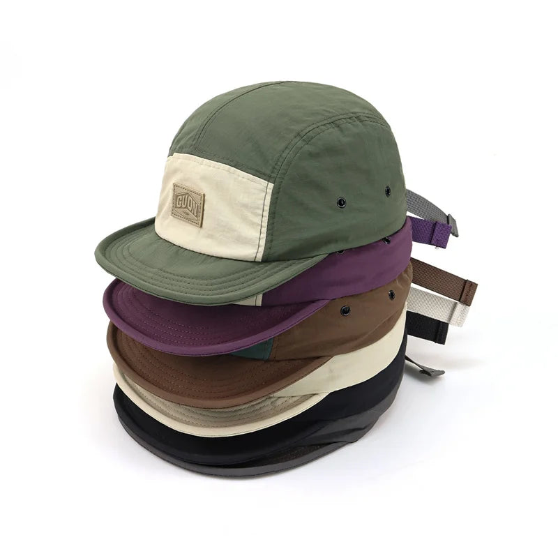 Summer Thin Breathable Quick-drying Baseball Cap Men and Women Outdoor Adventures Sun Protection Short Brim 5-flap Hiking Hats
