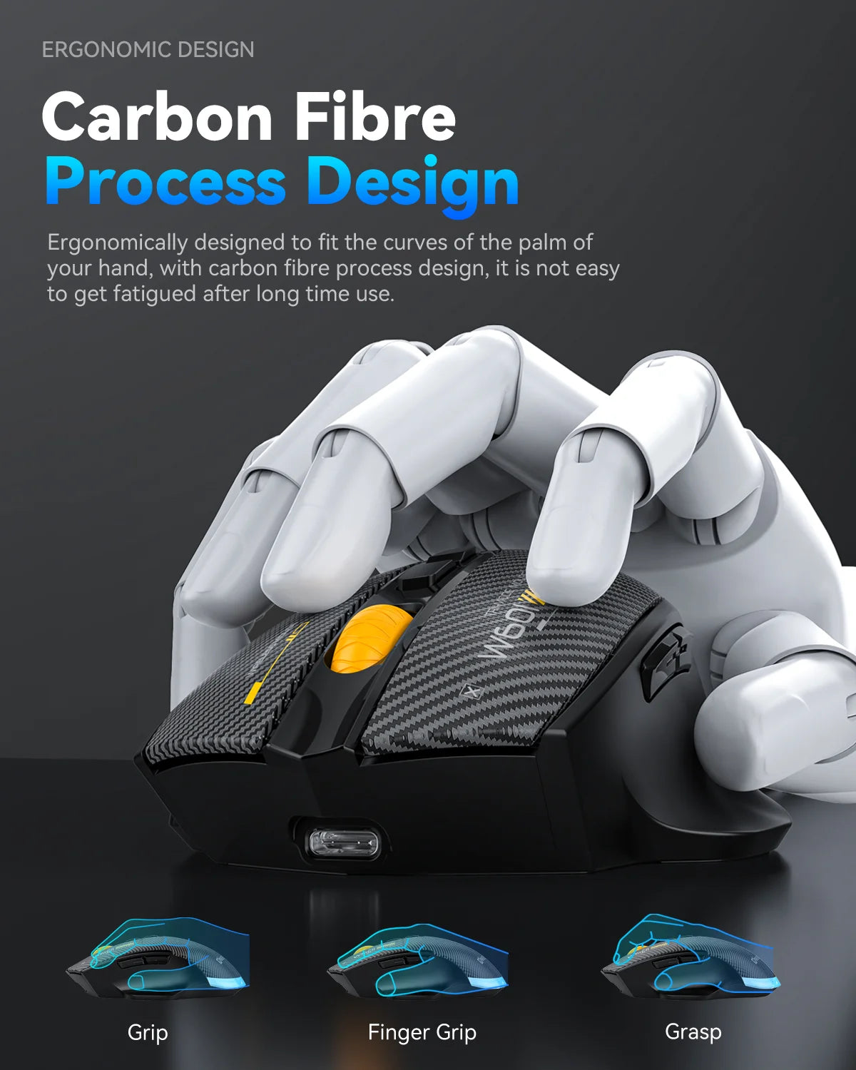 Mouse da gaming wireless Bluetooth, 12800 DPI, mouse RGB cablato/wireless con 7 pulsanti programmabili, per PC, laptop e gaming