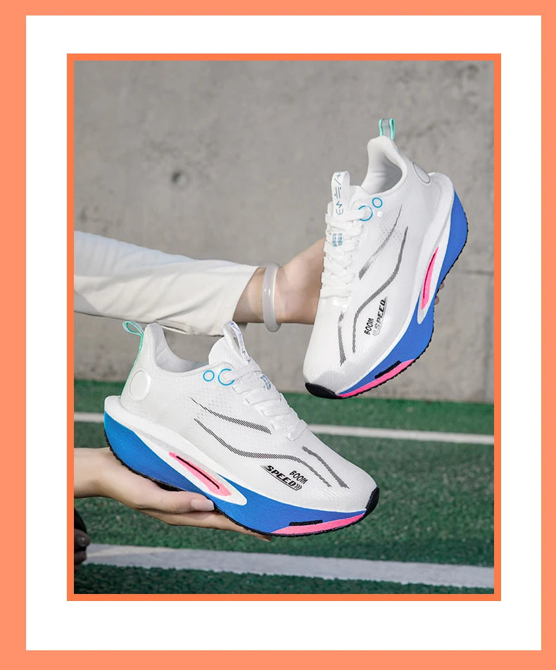Zapatillas de running con placa de carbono para hombre y mujer, profesionales para maratón, competición y entrenamiento en carretera, transpirables y ligeras