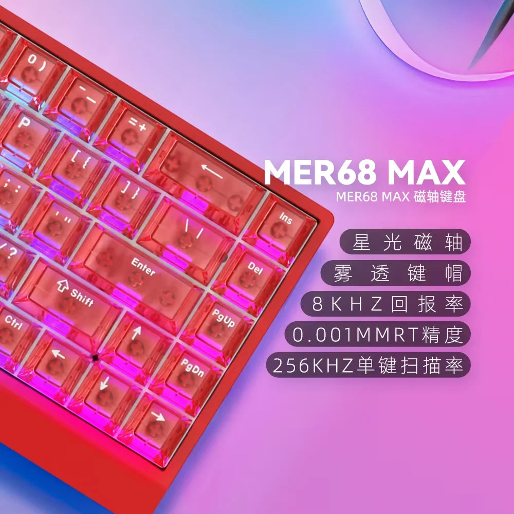 Teclado mecánico IROK Carotmas Mercury68 con interruptores magnéticos, 8K, 68 teclas, RT0.004mm, baja latencia, teclado gaming con cable personalizable para PC, ideal para regalo