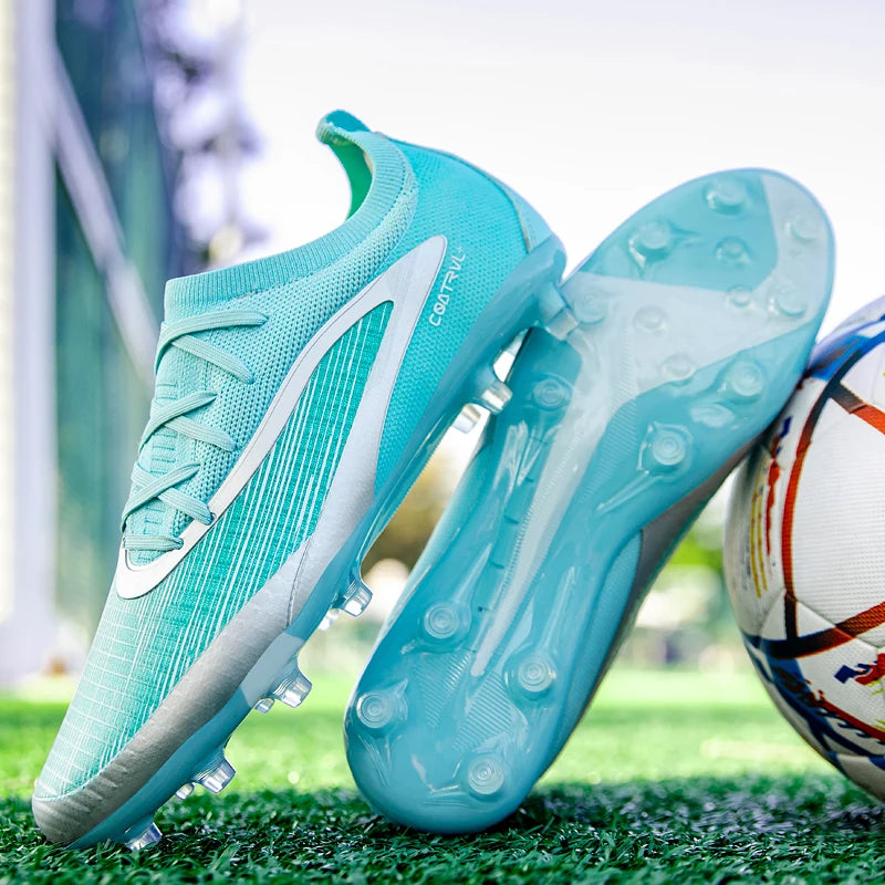 Nuove scarpe da calcio da uomo per esterno con tacchetti, traspiranti, antiscivolo, per adulti, scarpe sportive da calcio con tacchetti lunghi per allenamento, ragazzi e partite, confortevoli
