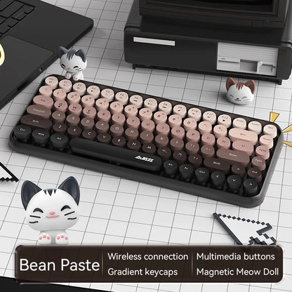 Tastiera wireless Ajazz 308I 18/84 tasti con keycap rotondi, tastiera Bluetooth portatile 2.4GHz con tastierino numerico per tablet, laptop e Android
