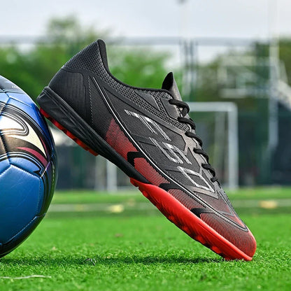 Chaussures de football FG/TF populaires, crampons de football unisexes à tige basse, baskets de football pour terrain, crampons d'entraînement rapides, crampons antidérapants à pointes longues