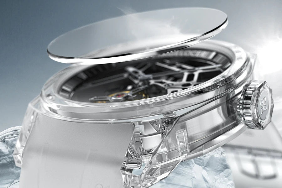 AGELOCER Limited Edition "Ice Never Melts" Free-sprung Crystal Tourbillon Watch Luxury Manual Mechanical Watches
