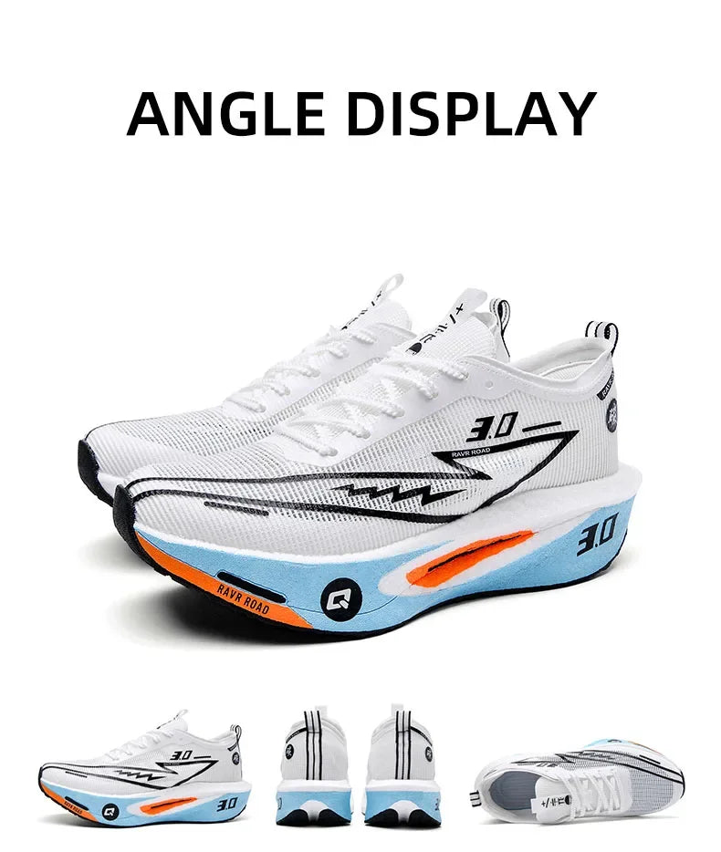 Zapatillas deportivas de carbono para hombre, antideslizantes, acolchadas, cómodas, para carreras, entrenamiento y running; zapatillas de tenis de malla, informales para mujer