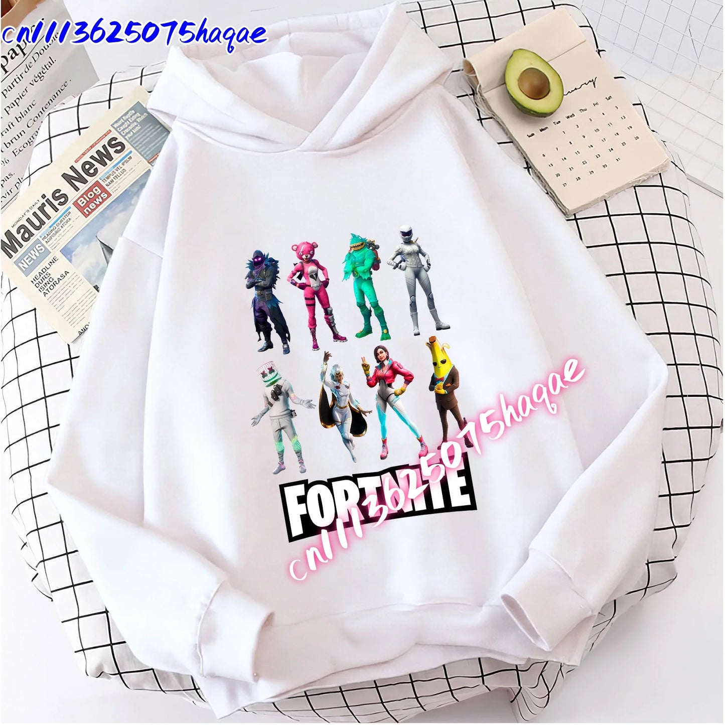 Nowa bluza dziecięca z kapturem Fortnites z nadrukiem postaci z gry, styl kreskówkowy, jesienna odzież casualowa, zimowa bluza dla chłopców