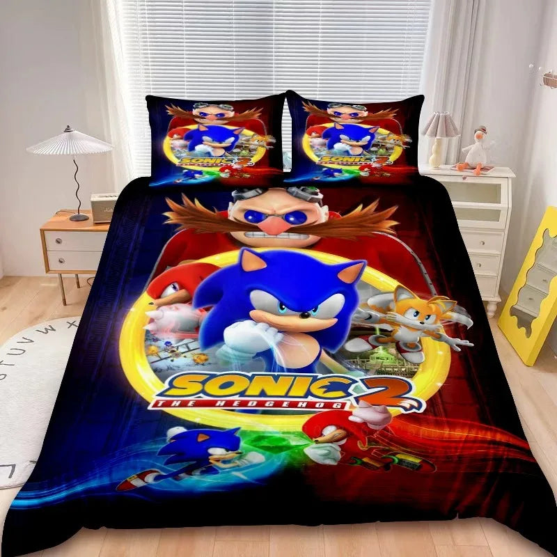 2/3pcs Sonic Duvet Cover Kids Bedding Set Comforter Cover Set for Bedroom Decor Teens Children Gifts single double bed