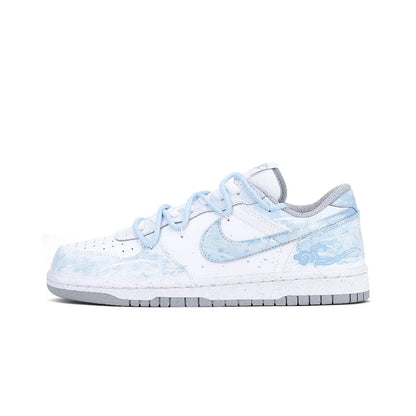 Zapatillas personalizadas Nike Dunk «Fog Hidden Auspicious Clouds»: zapatillas de caña baja de estilo retro «High-Street» con diseño de tinta china difuminada, unisex
