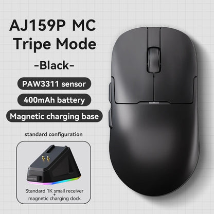 AJAZZ AJ159 APEX/AJ159PRO Wireless Gamer Mouse with RGB Magnetic Charging Base Lightweight AJ159P Gaming Mouse for PC Laptop