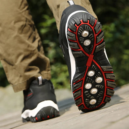Sapatos casuais em pele para homem, ténis leves de caminhada para primavera, outono e inverno