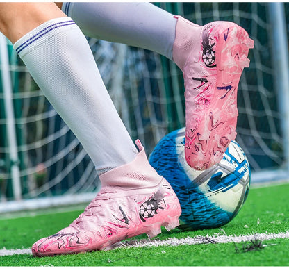 Chaussures de Football pour hommes et femmes, chaussures d'extérieur AG/FG, bottes de Football respirantes, ultralégères, antidérapantes, chaussures d'entraînement de Futsal