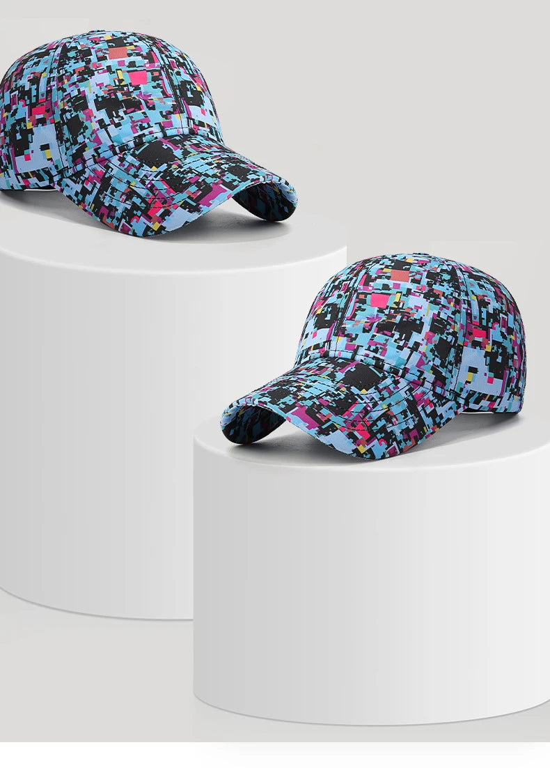 Letnia czapka z daszkiem z motywem graffiti, z podświetleniem, unisex, czapka chroniąca przed słońcem na świeżym powietrzu, modna czapka sportowa, czapka typu „duckbill” w stylu casual