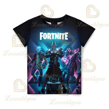Battle Royale T-shirt Fortnite T-shirt Victory Cartoon Tops Teen Clothes Kids Hero Game Fortress Night 3D Boys Girls T-shirt