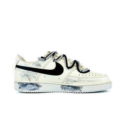 Custom Sneakers Nike Court Vision 1 Low "Eye of God 2.0" Distressed Splatter Men's Skateboarding Sneakers