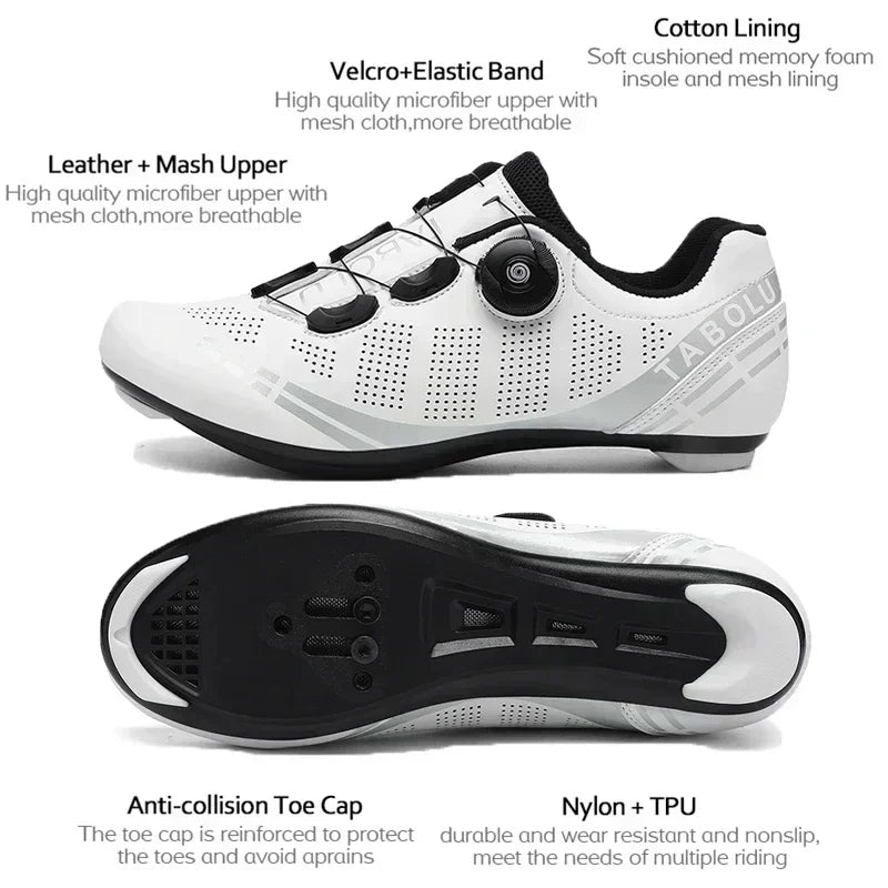 Scarpe da ciclismo unisex per bici da strada, da uomo, da racing, autobloccanti, sneaker da velocità per bicicletta da donna, tacchette SPD, calzature da ciclismo su strada