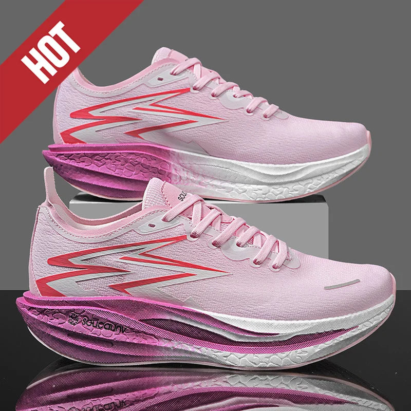 Nuove scarpe da running con piastra in carbonio per maratona, da uomo e donna, sportive, traspiranti, leggere, comode, antiscivolo e casual