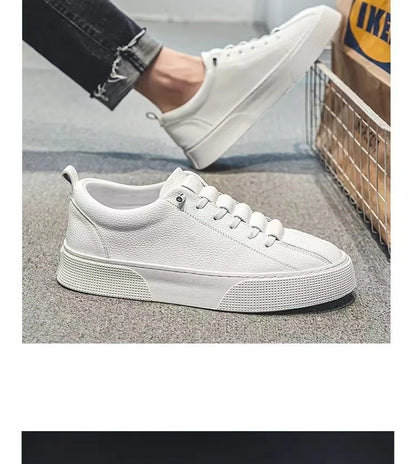 Zapatillas deportivas para hombre, calzado informal, zapatos planos para hombre, zapatillas ligeras de cuero sintético (PU), calzado transpirable, zapatillas deportivas blancas para hombre