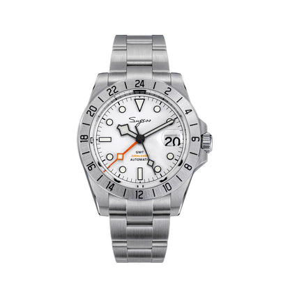 SEESTERN GMT Retro Watch for Men NH34 Automatic Movement Mechanical Wristwatches Sapphire Crystal Fine-tuning Pull Button S436