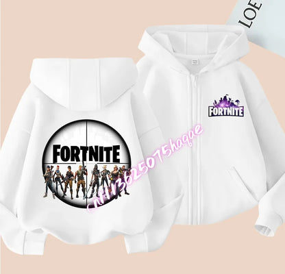 New Fortnite Child Zip-Up Hoodie Cartoon Anime Hoodies Casual Breathable Kids Boys Coat Jackets 2026 Spring Children Clothing