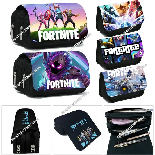 Victory Royale Student Boys Girls Fortnite Capacity Stationery Pencil Case Peely Llama Hero Children's Pen Box Kids Teen Bags