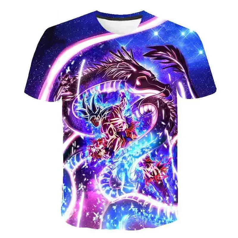 Dragon Ball Goku Cosplay T Shirts Super Saiyan Boys Kids Clothes Short Sleeve T-shirt White Black Orange Breathable Jersey