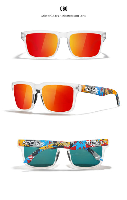 KDEAM Unisex Square Sunglasses Polarized Flash With Stylish Mirrored Pink Sun Glasses New Colors KD332