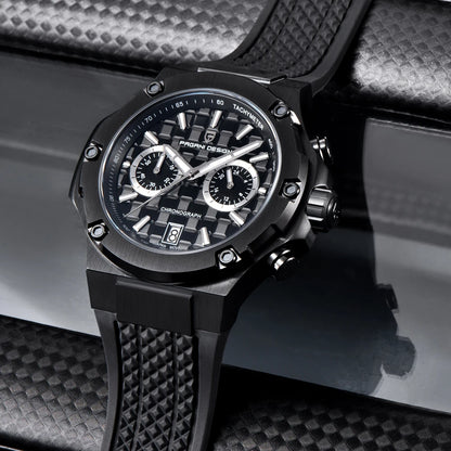 PAGANI DESIGN men’s quartz watches – Luxury sports chronograph, water-resistant, featuring luminescent hands and a sapphire crystal with anti-reflective coating