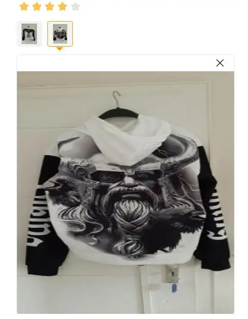 2024 Mens Hoodies Eagle Tattoo Pattern Vikings 3D Printed Fashion Casual Harajuku Hip Hop Autumn And Winter Oversized Sudaderas