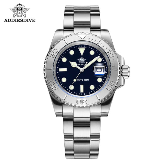 ADDIESDIVE Luxurious Men's Analog Quartz Watch BGW9 Luminous 20 Bar Waterproof Men's Diving Stainless Steel Men's Watches H3