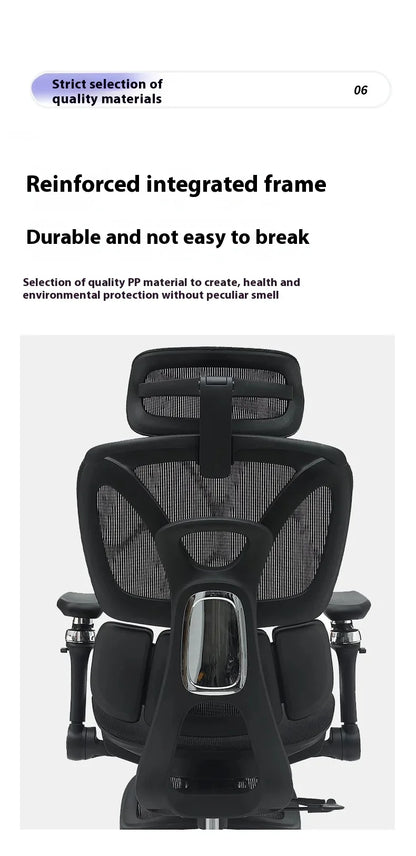 Ergonomic Office Chair Mesh Seat Adjustable Headrest Commercial Chair Footrests Support Comfortable Lumbar Chaise Ergonomique