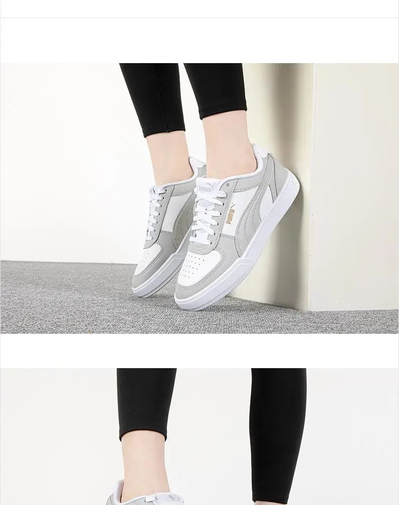 Baskets basses Puma 380810-35 Blanc Gris Or Cuir Synthétique Chaussures de skate décontractées Sport
