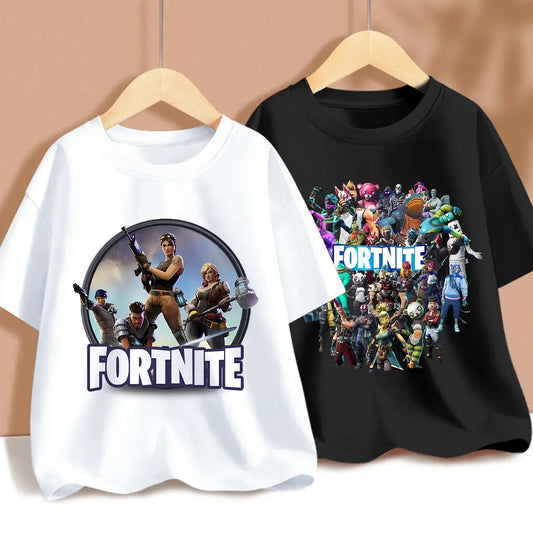 Summer Fortnite Children T-shirt Cartoon Game Figure Printed T-shirt Boys Casual Sports T-shirt Short Sleeves Kids Clothing