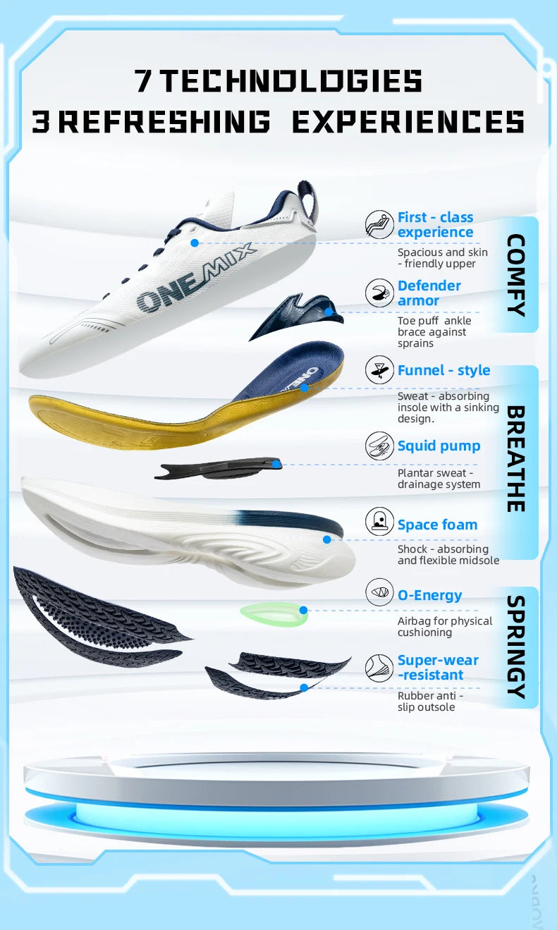 ONEMIX Nye cushion-løbesko til kvinder og mænd – lette, moderigtige udendørs sneakers til vejløb, sport, træning, jogging og fitness