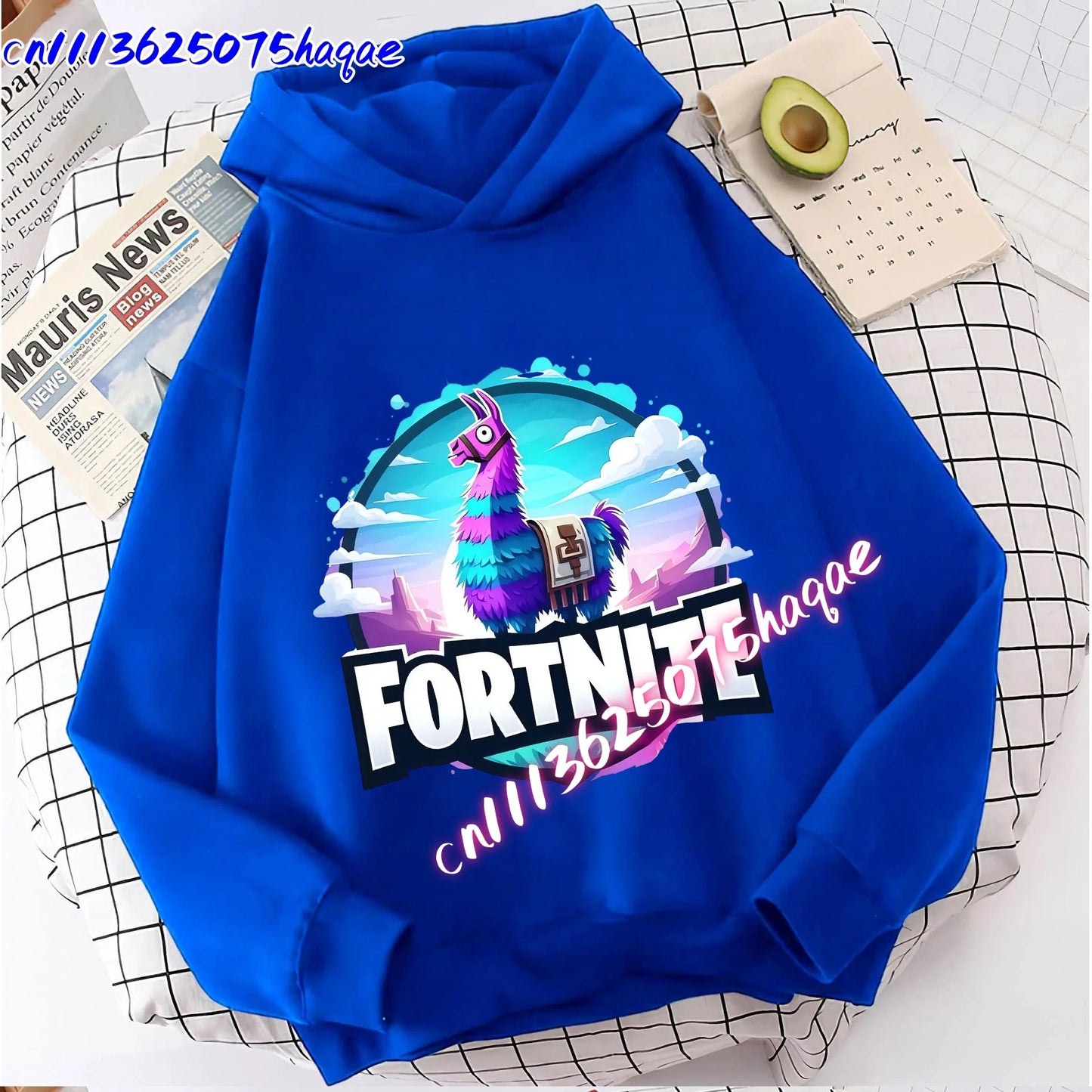 Nowa bluza dziecięca z kapturem Fortnites z nadrukiem postaci z gry, styl kreskówkowy, jesienna odzież casualowa, zimowa bluza dla chłopców