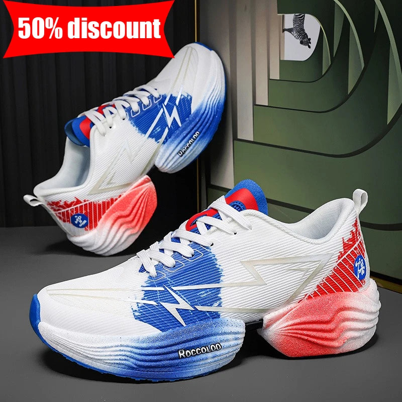 Couple Sports Shoes Professional Marathon Comfortable Jogging Shock-absorbing Training Shoes High Rebound Anti Slip Racing Shoes