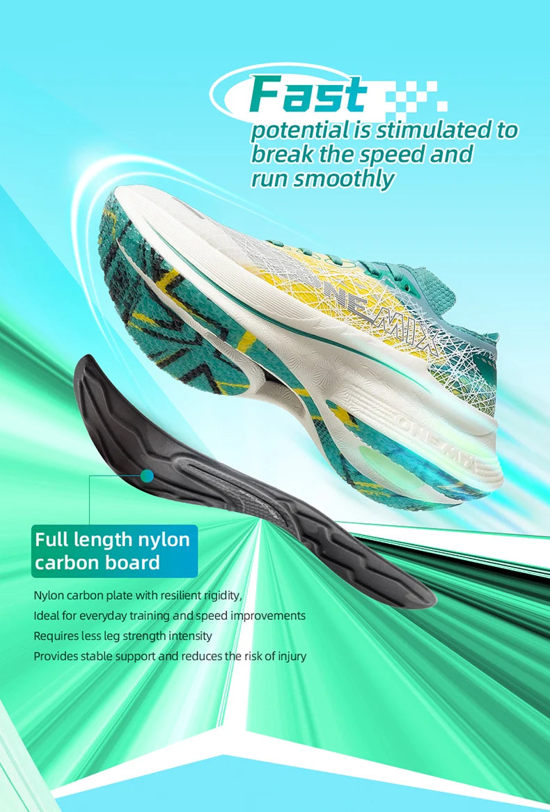 ONEMIX New Nylon Carbon Plate Marathon Running Shoe Pro Tests Stable Support For Shock-Absorbing Ultralight Bounce Sneakers